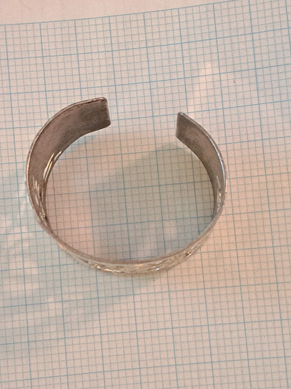 Avon Silver Floral Cutout Cuff Bracelet